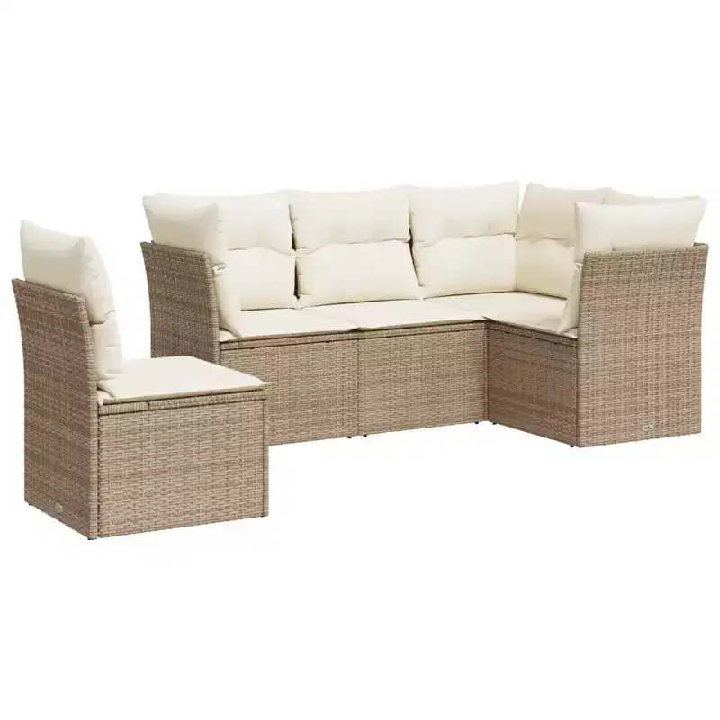vidaXL Salon de jardin 6 pièces avec coussins en résine tressée – Plusieurs coloris et modèles au choix