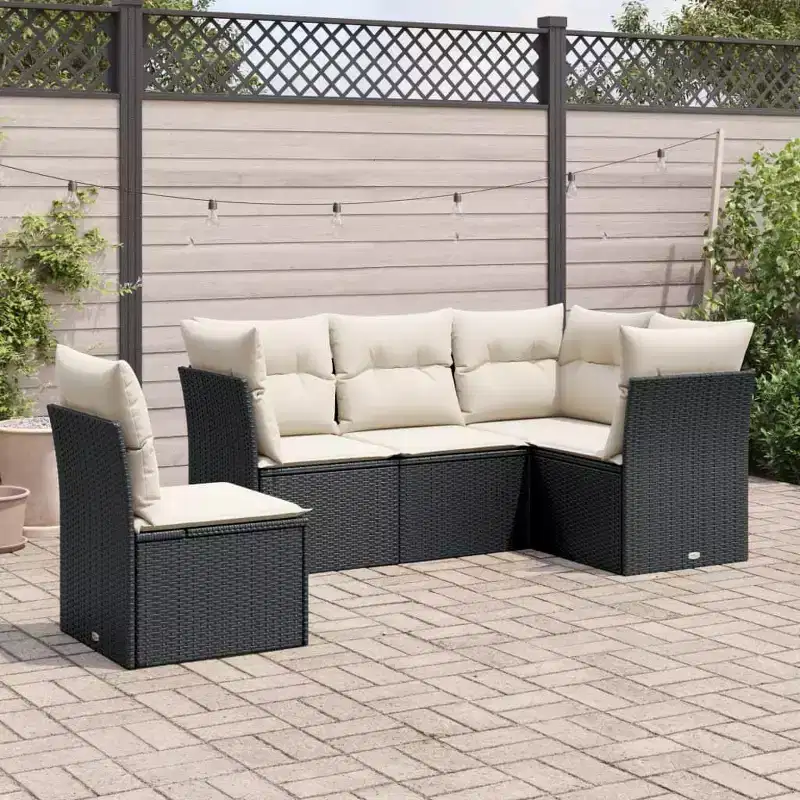 vidaXL Salon de jardin 6 pièces avec coussins en résine tressée – Plusieurs coloris et modèles au choix