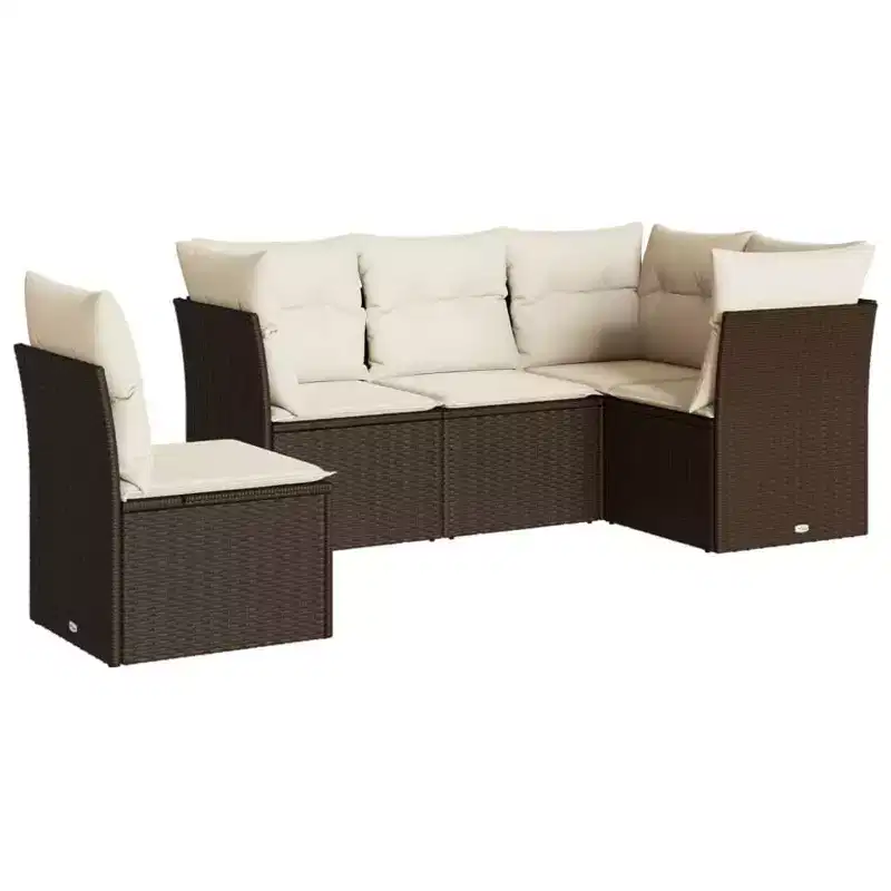 vidaXL Salon de jardin 6 pièces avec coussins en résine tressée – Plusieurs coloris et modèles au choix