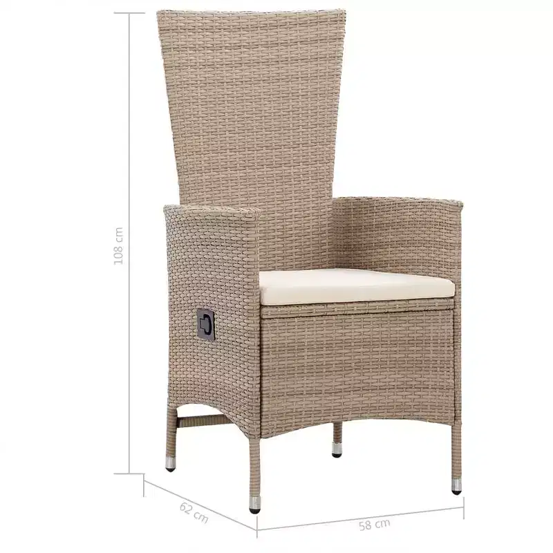 vidaXL Ensemble de salle à manger Beige, Blanc crème