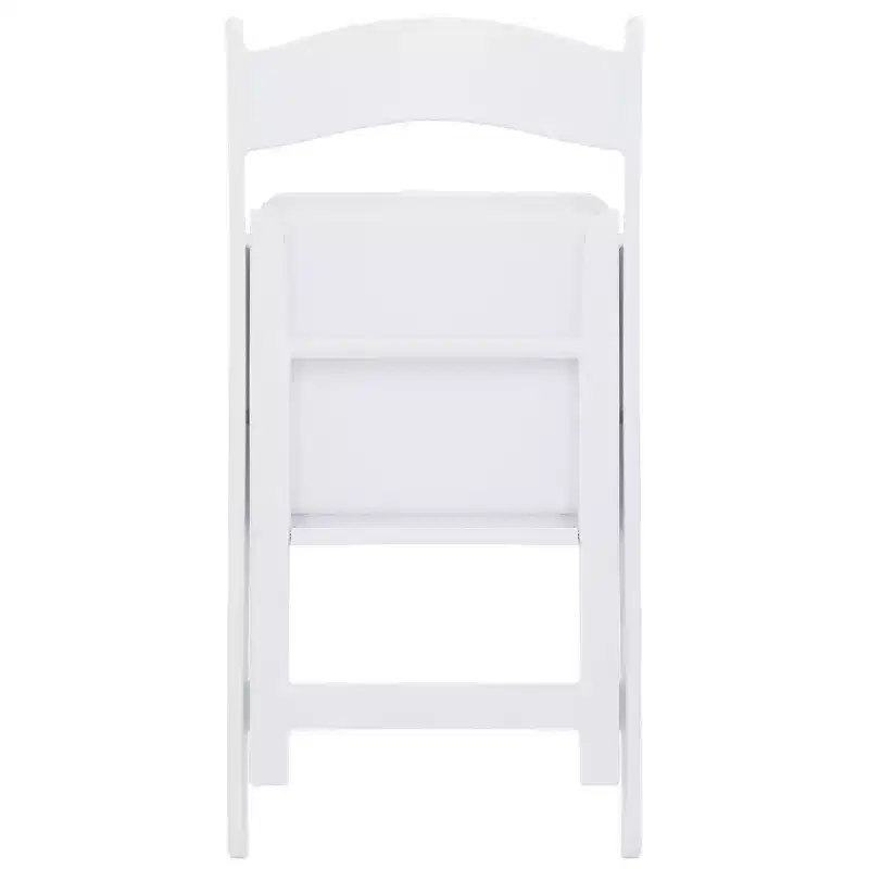 Chaise pliante en résine Elama 4 pièces en plastique blanc avec coussin d'assise amovible