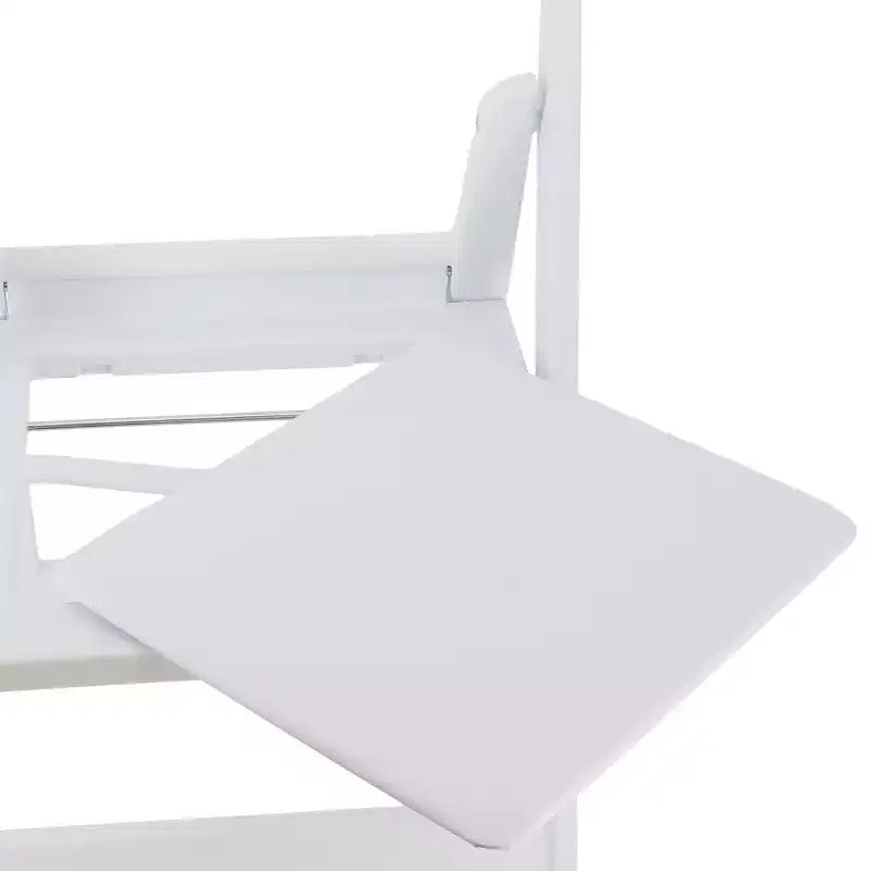 Chaise pliante en résine Elama 4 pièces en plastique blanc avec coussin d'assise amovible