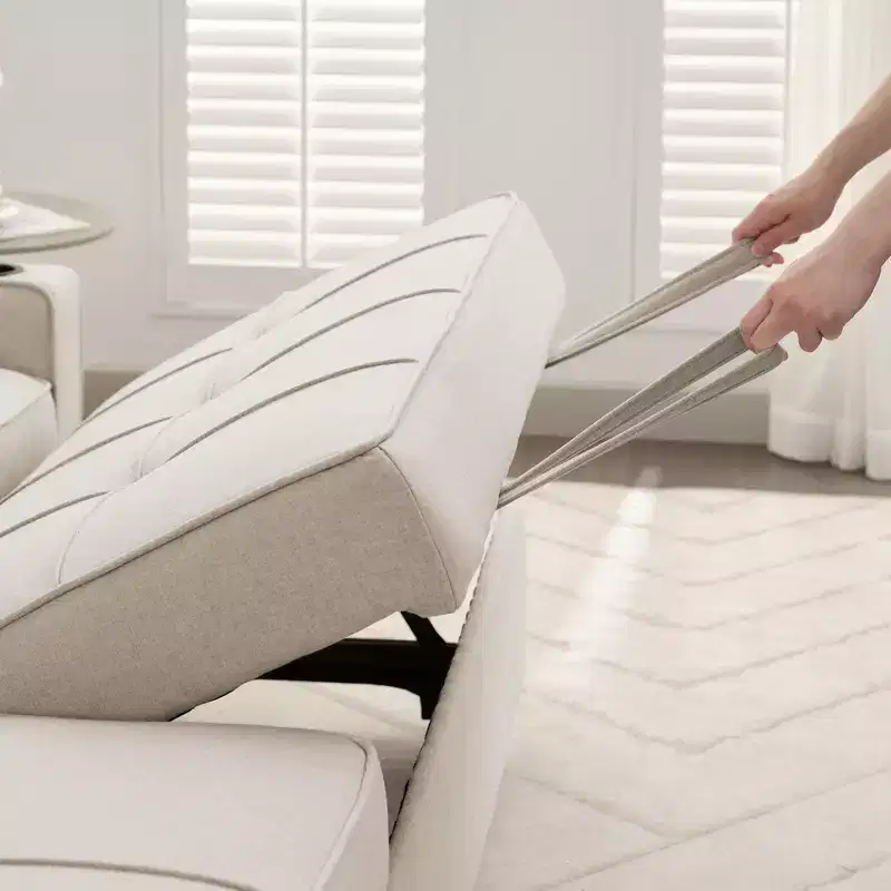 Hyleory Canapé d'angle convertible 3 places en velours de 208,8 cm
