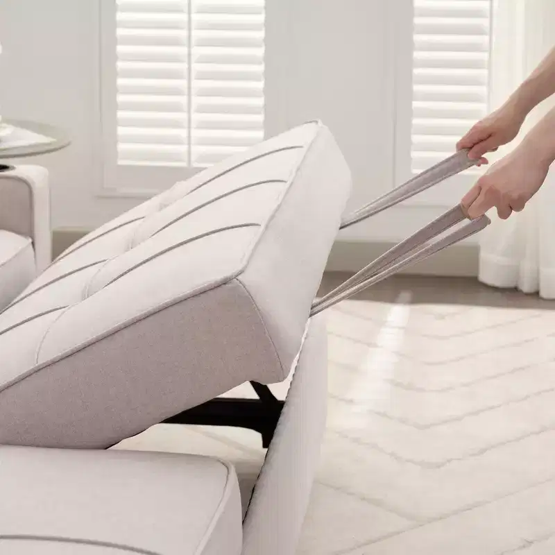 Hyleory Canapé d'angle convertible 3 places en velours de 208,8 cm