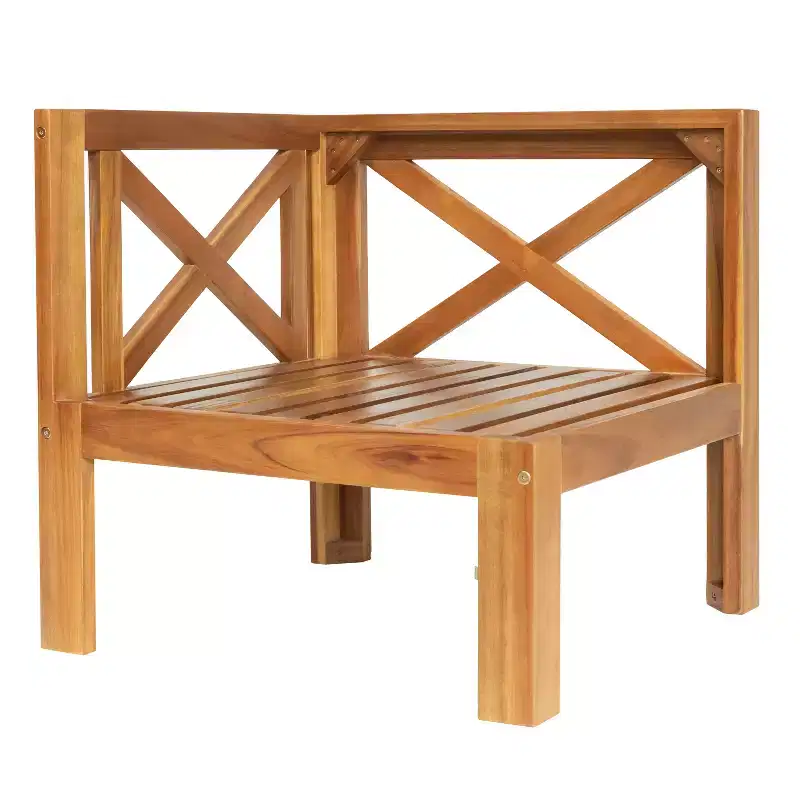 Ensemble de mobilier d'extérieur en bois 5 pièces, salon de jardin conversationnel, ensemble de canapés modulaires avec coussins - ModernLuxe