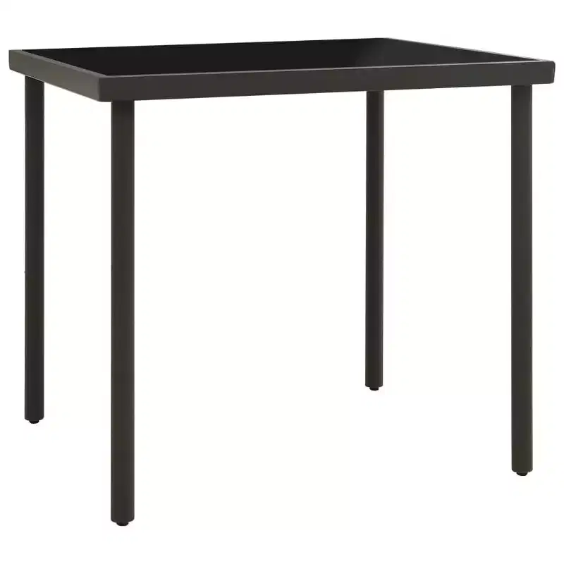 vidaXL Salon de jardin 5 pièces avec table et chaises de conversation, en acier, noir