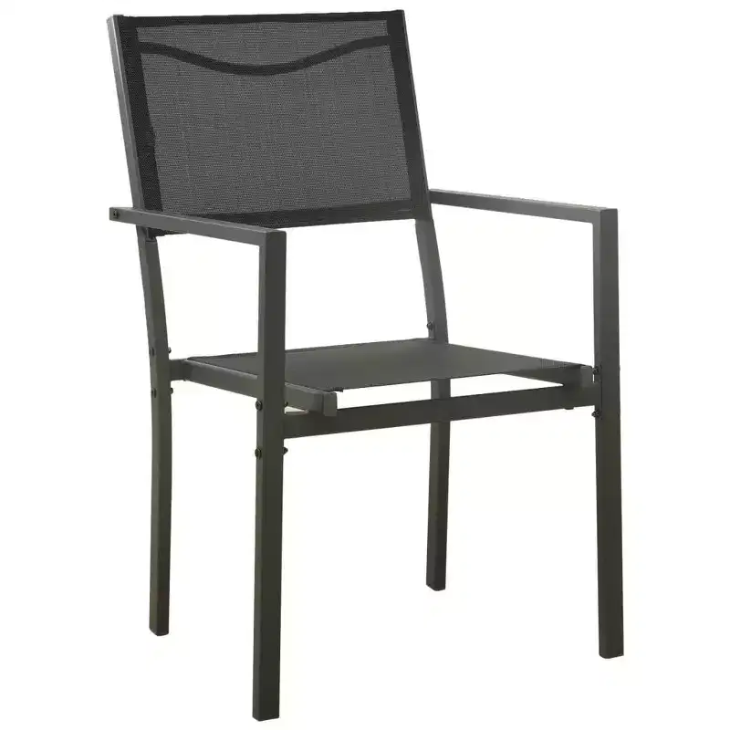 vidaXL Salon de jardin 5 pièces avec table et chaises de conversation, en acier, noir
