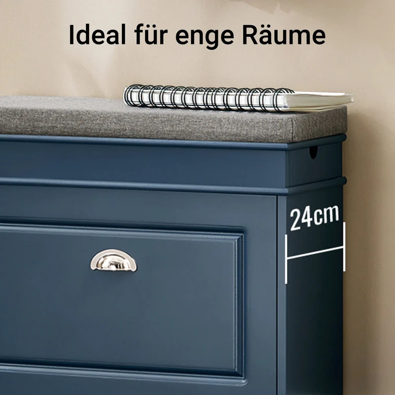 SoBuy | Schuhkipper | Schuhbank | Sitzbank | Schuhkommode | Schuhschrank Blau | FSR82-K-B