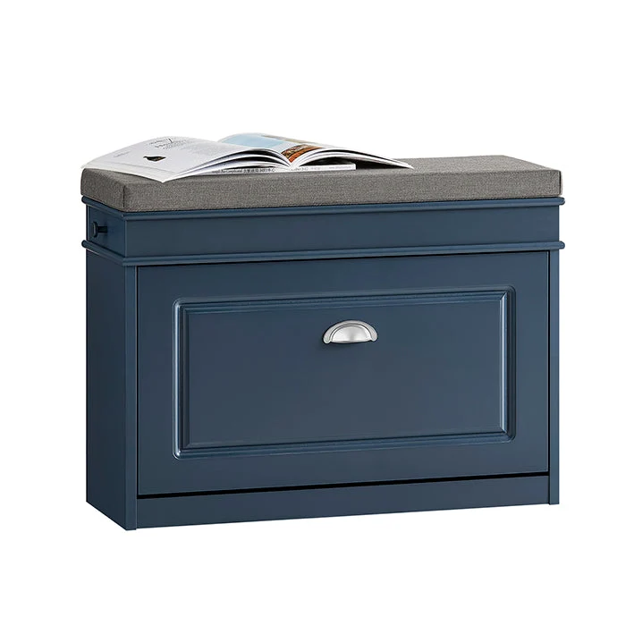SoBuy | Schuhkipper | Schuhschrank mit Klappe | Sitzbank | Blau | FSR82-L-B