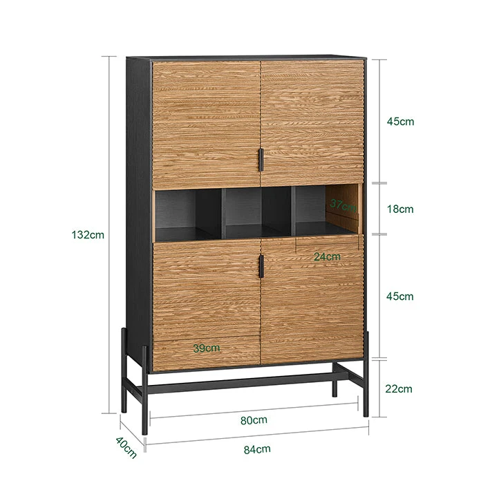SoBuy | Sideboard | Küchenschrank | Flurschrank | Aufbewahrungsschrank | Buffet | HFSB03-SCH