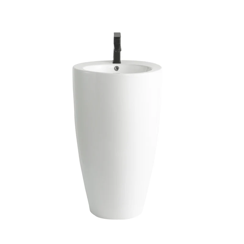 Lavabo freestanding rettangolare in ceramica bianco lucido 53x46,5x86,5 LAV203