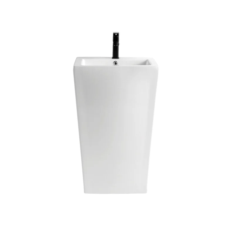 Lavabo freestanding rettangolare in ceramica bianco 53x46,5x86,5 LAV303