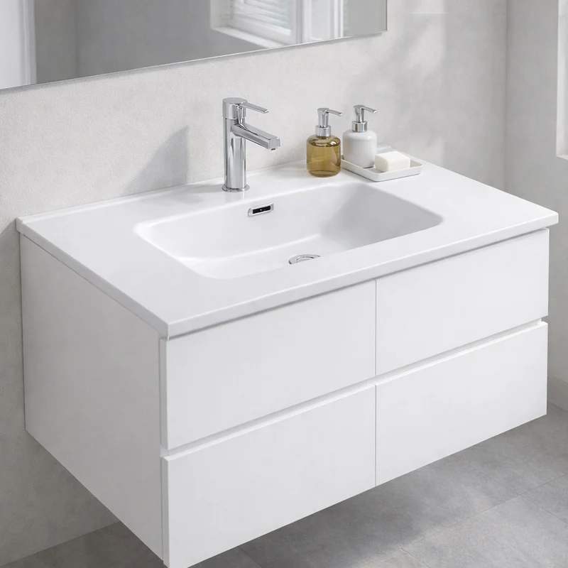 Lavabo da appoggio 1 vasca in ceramica bianco lucido 91x46,5 LAV9090S