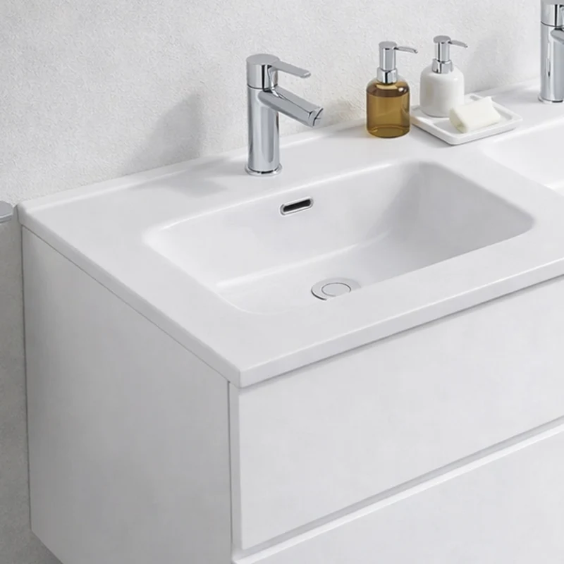 Lavabo da appoggio 2 vasche in ceramica bianco lucido 121 LAV9120DS