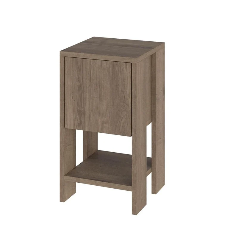 Comodino con anta ribalta 30x30x55h colore noce Ema