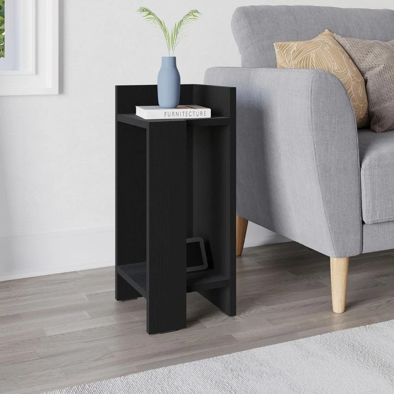 Tavolino comodino 25x27x60h destro colore nero Elos