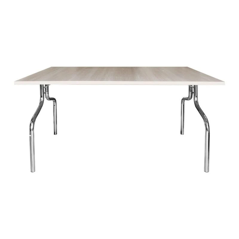 Tavolo pieghevole ESFB03 colore olmo con gambe in metallo cromo 120x80x76.5H