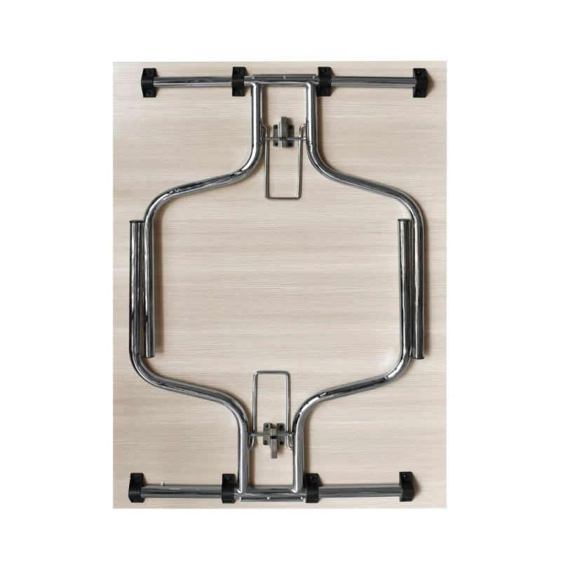 Tavolo pieghevole ESFB03 colore olmo con gambe in metallo cromo 120x80x76.5H
