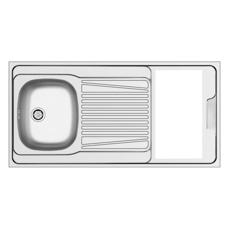 Lavello reversibile 1 vasca e gocciolatoio con foro per piano cottura 30 cm inox 120x60 Indiano120