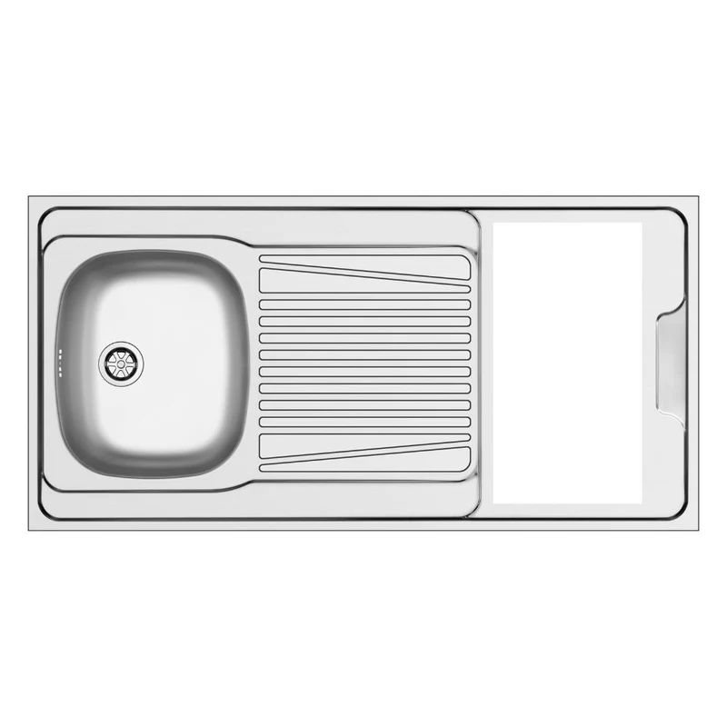 Cucinino con top inox e piano cottura elettrico colore bianco frassinato Indiano120VT2