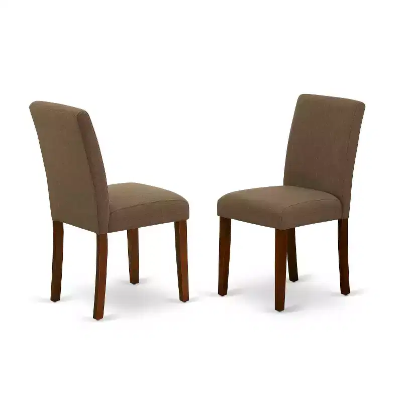 Ensemble de table de cuisine bohème – Table carrée de 36 pouces avec 2 chaises Parsons – Tissu lin café
