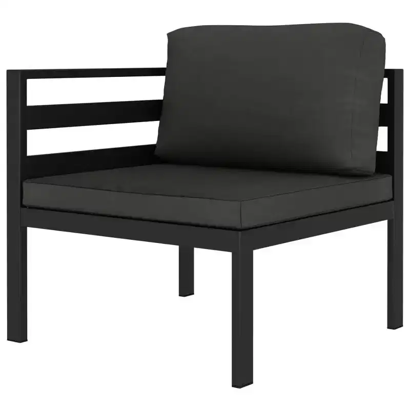 vidaXL Salon de jardin anthracite aluminium, 100% polyester, 7 pièces