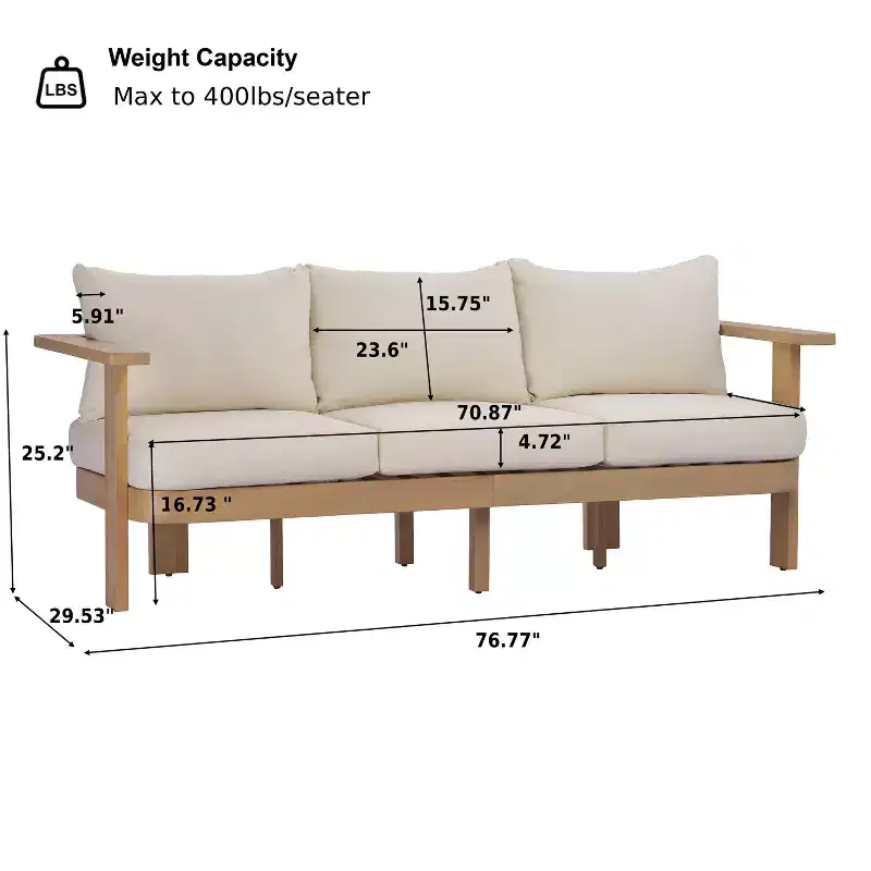 Christopher Knight Home Abena Ensemble de 4 fauteuils de terrasse modernes en bois d'acacia avec coussin et table basse à lattes