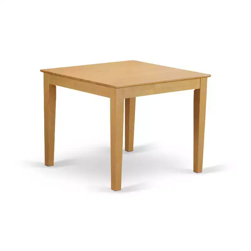 HomeStock Ensemble table de salle à manger 3 pièces en chêne naturel marron avec plateau en bois massif carré - 2 places