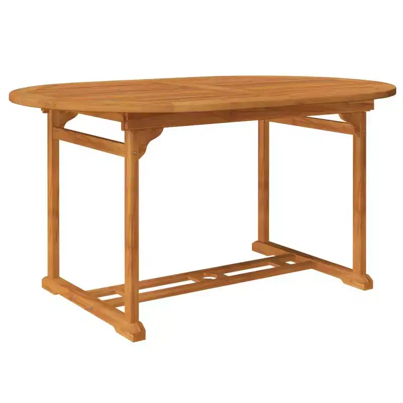 vidaXL Salon de jardin en bois naturel, acacia massif, grande table extensible