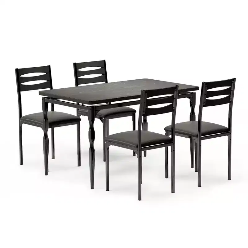 Ensemble table à manger pour 4, pieds de table en spirale, sièges ergonomiques confortables, ensemble table de bar, pour petits espaces, cuisine, appartement