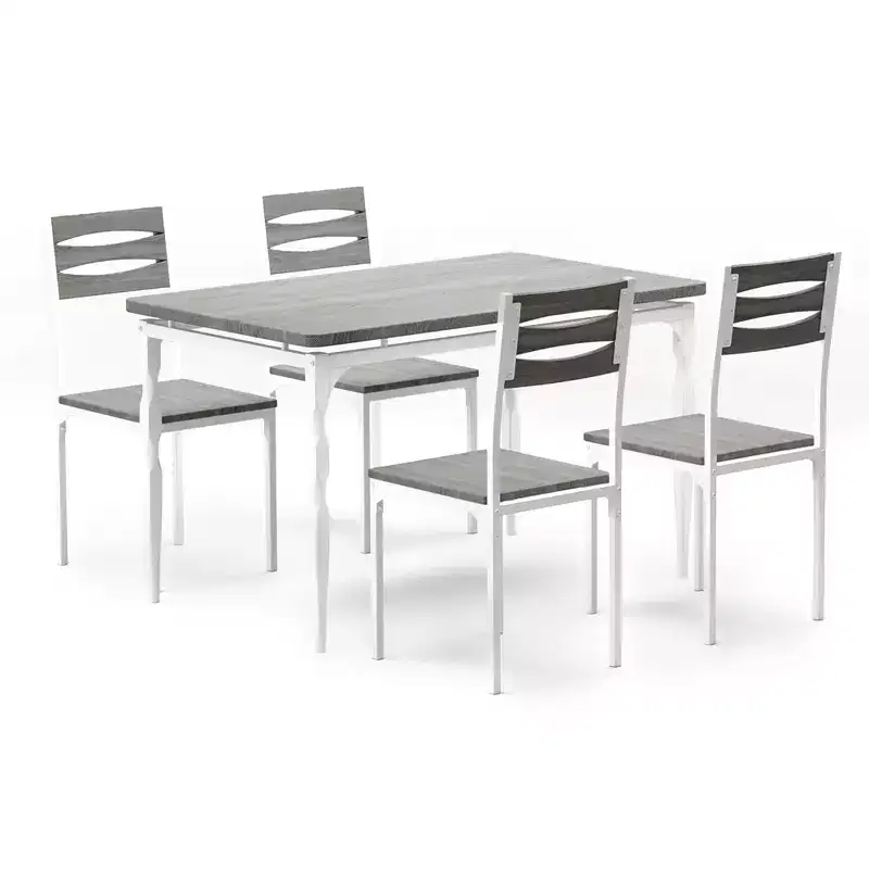 Ensemble table à manger pour 4, pieds de table en spirale, sièges ergonomiques confortables, ensemble table de bar, pour petits espaces, cuisine, appartement