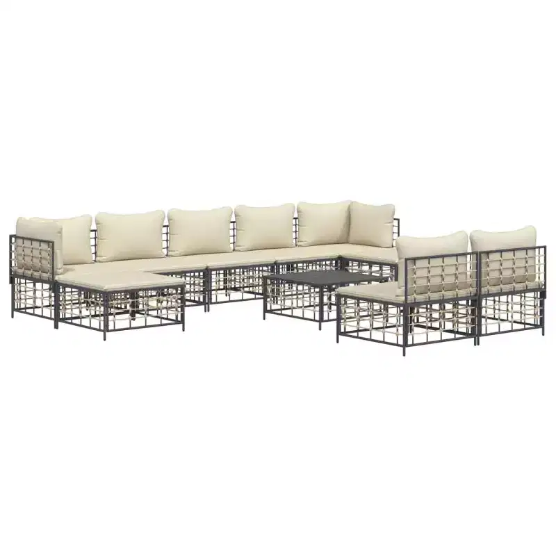 vidaXL Salon de jardin moderne 10 pièces avec coussins