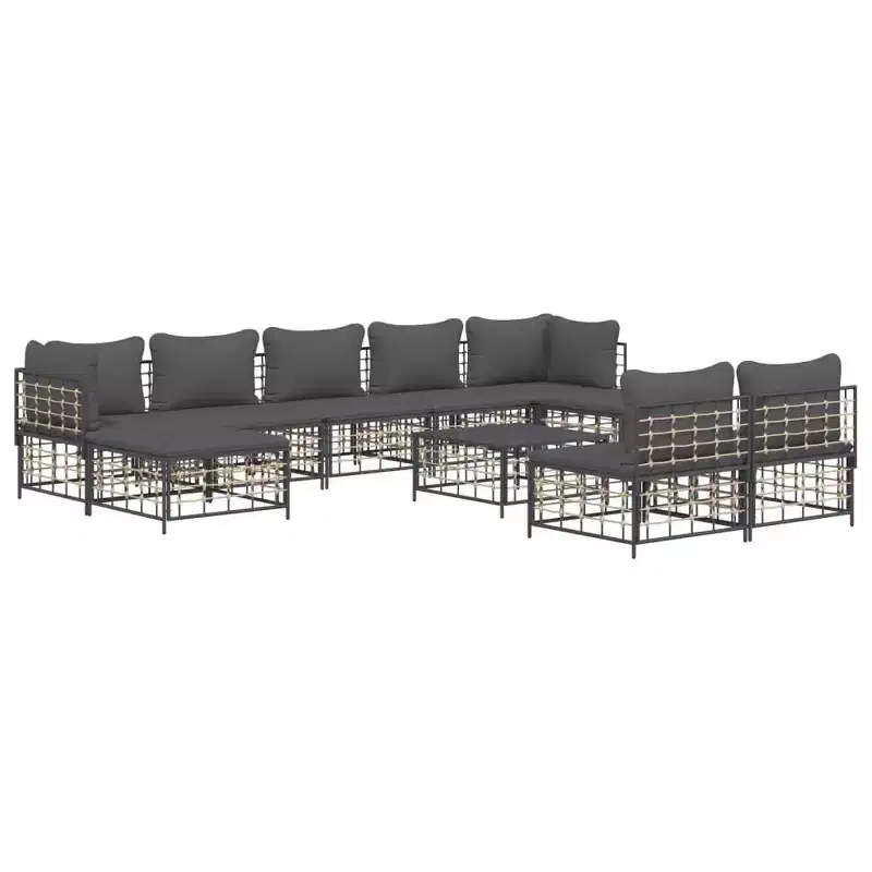 vidaXL Salon de jardin moderne 10 pièces avec coussins