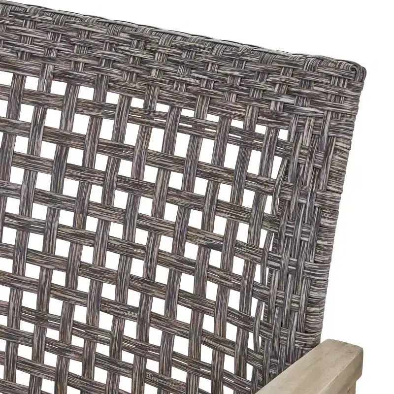 Ensemble de 5 pièces GDFStudio Jennings en bois d'acacia et osier pour salon de jardin et foyer