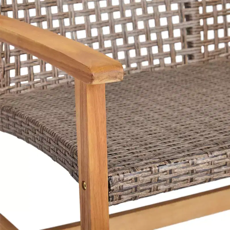 Ensemble de 5 pièces GDFStudio Jennings en bois d'acacia et osier pour salon de jardin et foyer