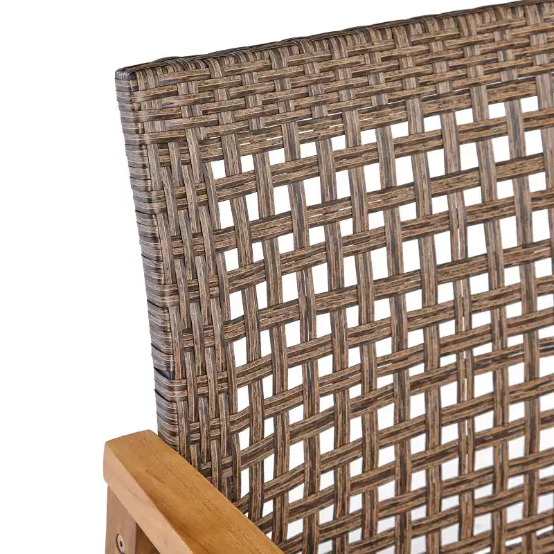 Ensemble de 5 pièces GDFStudio Jennings en bois d'acacia et osier pour salon de jardin et foyer