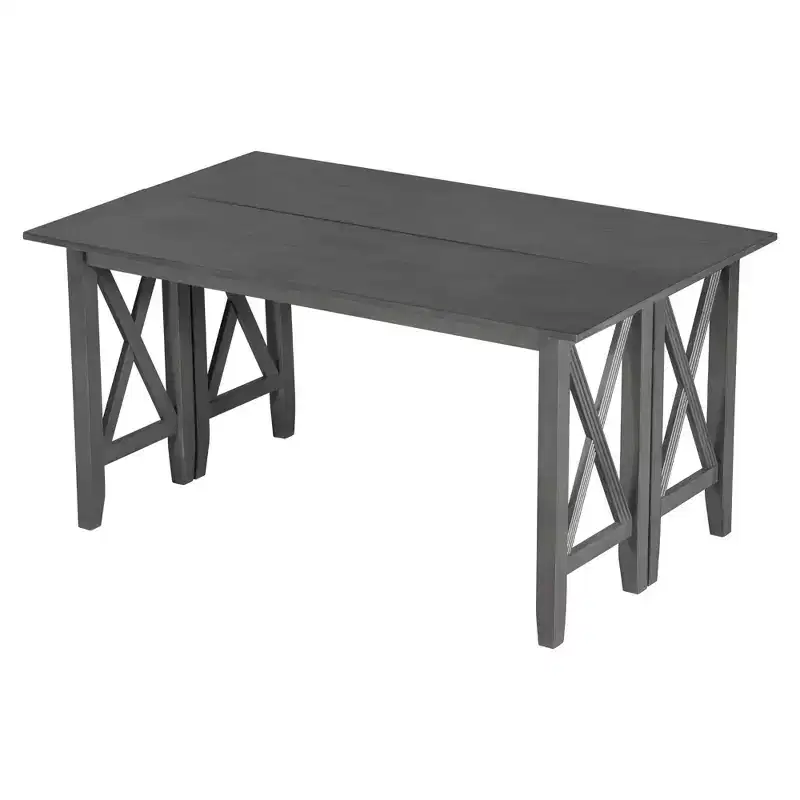 Ensemble de salle à manger pliable Whisen 6 pièces avec 4 chaises et un banc