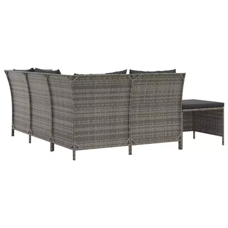vidaXL Salon de jardin avec coussins en résine tressée 3/4 pièces