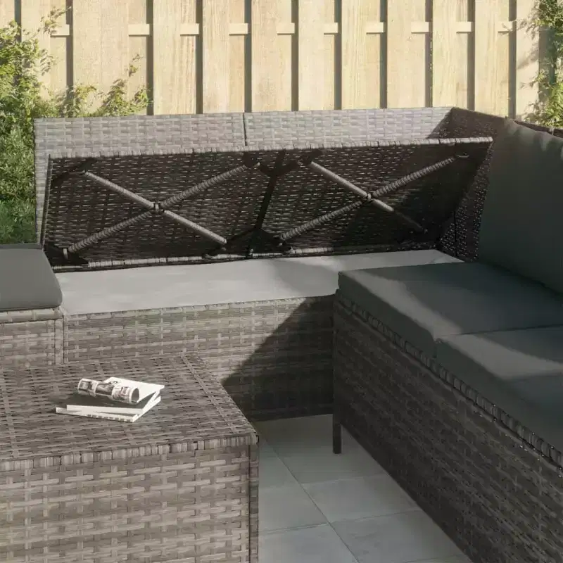 vidaXL Salon de jardin avec coussins en résine tressée 3/4 pièces