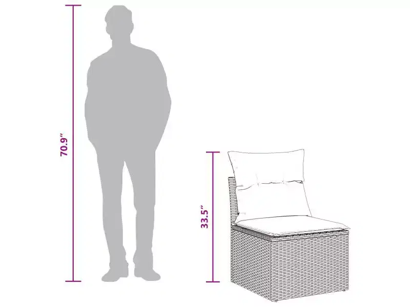 vidaXL Salon de jardin 5 pcs Marron Résine tressée