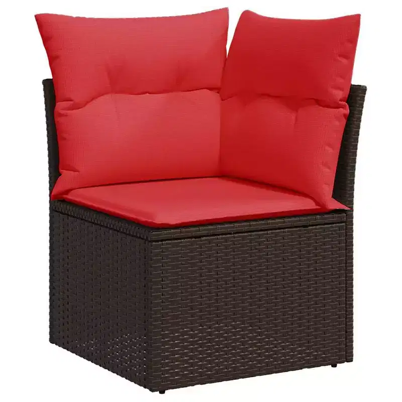 vidaXL Salon de jardin 5 pcs Marron Résine tressée