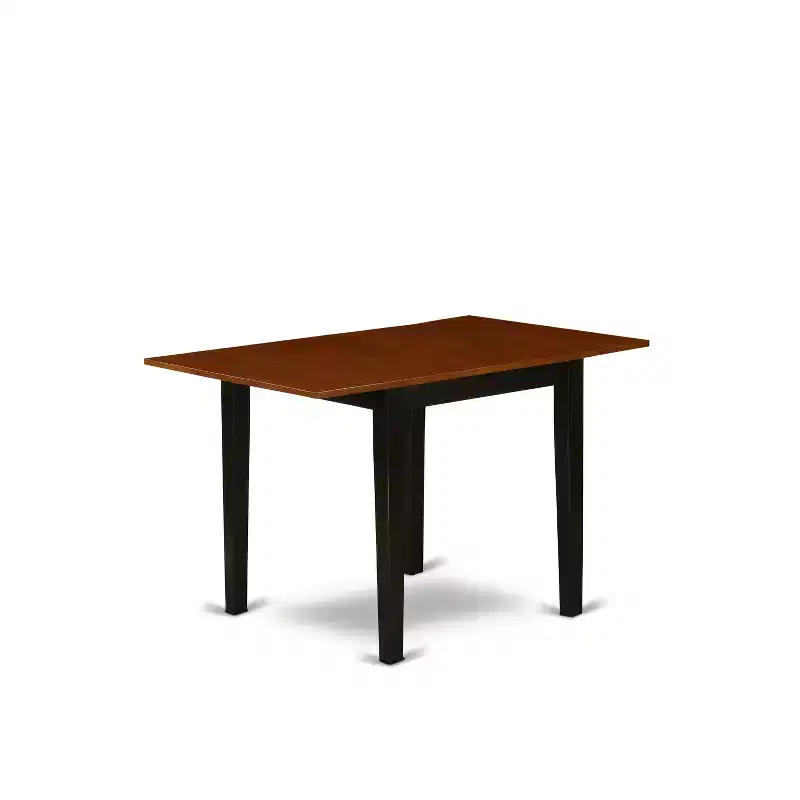 Ensemble de salle à manger Belmont HomeStock 5 pièces – 4 chaises en bois, une élégante table à manger en bois – Siège de chaise en bois finition cerisier – Structure en bois finition noire