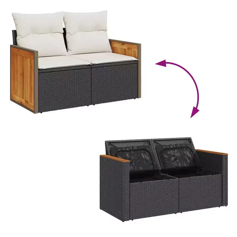 vidaXL Salon de jardin avec coussins de diverses couleurs