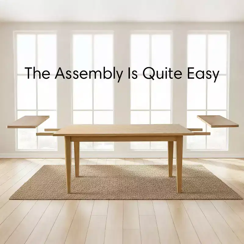 Ensemble de salle à manger extensible pour 8, table rectangulaire avec rallonges amovibles et chaises en lin sans accoudoirs, avec pieds en bois massif-Panipeachy