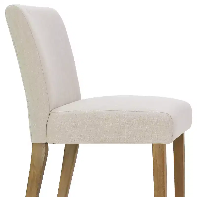 Ensemble de salle à manger extensible pour 8, table rectangulaire avec rallonges amovibles et chaises en lin sans accoudoirs, avec pieds en bois massif-Panipeachy