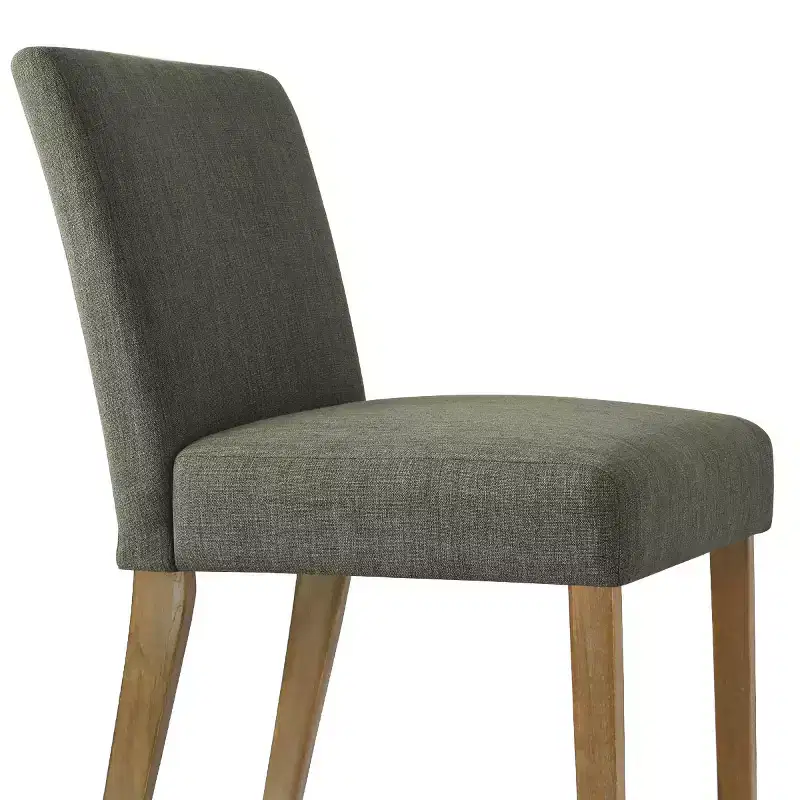Ensemble de salle à manger extensible pour 8, table rectangulaire avec rallonges amovibles et chaises en lin sans accoudoirs, avec pieds en bois massif-Panipeachy