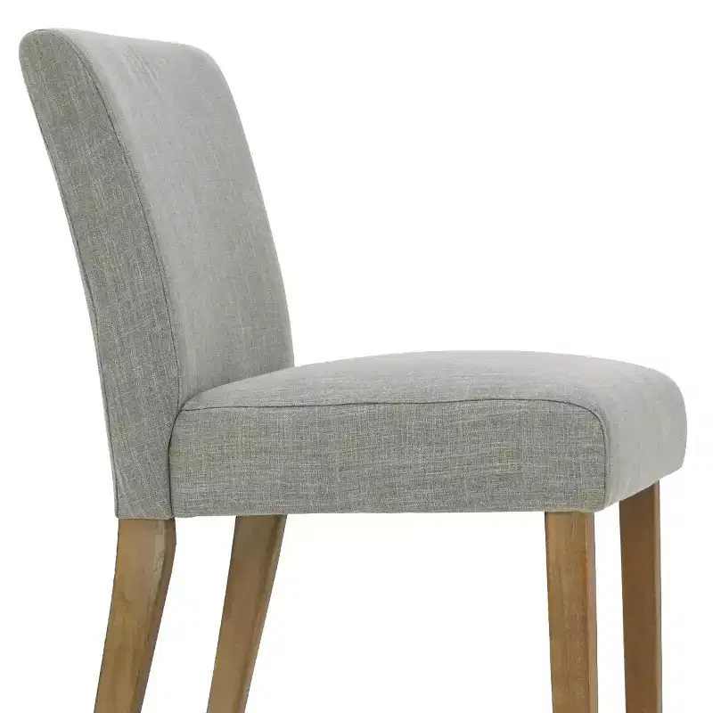 Ensemble de salle à manger extensible pour 8, table rectangulaire avec rallonges amovibles et chaises en lin sans accoudoirs, avec pieds en bois massif-Panipeachy