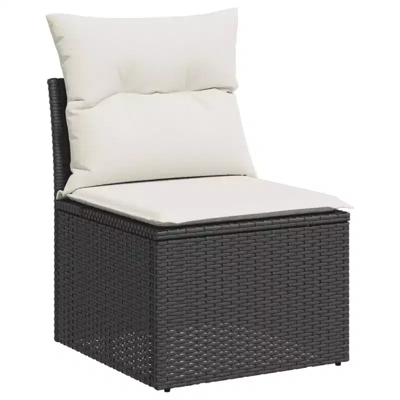 vidaXL Salon de jardin modulable avec coussins - Résine tressée et bois d'acacia
