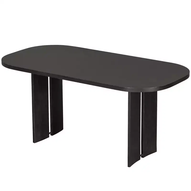 Ensemble table de salle à manger 6 pièces avec chaises rembourrées et banc, style rustique fermier, naturel/espresso-ModernLuxe
