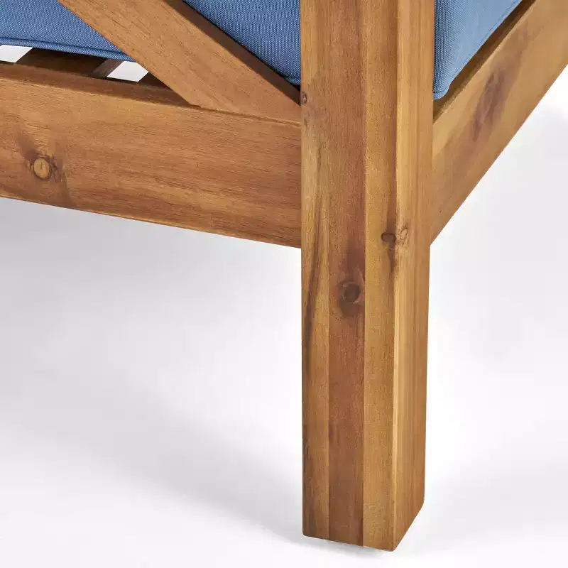 Christopher Knight Home Brava Ensemble de conversation d'extérieur 4 places en bois d'acacia avec coussins